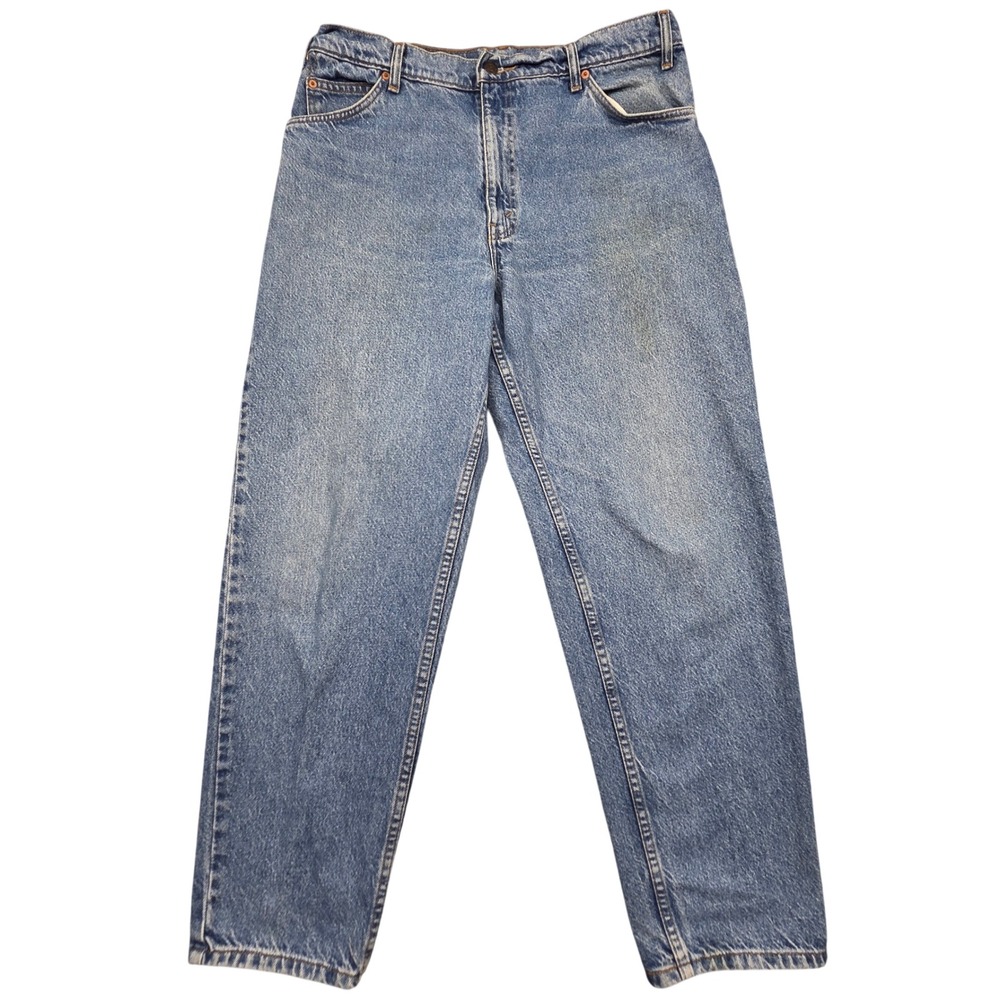 Vintage Levis 550 Orange Tag Relaxed Fit Tapered Leg Jeans Blue Atari 36x30 90s